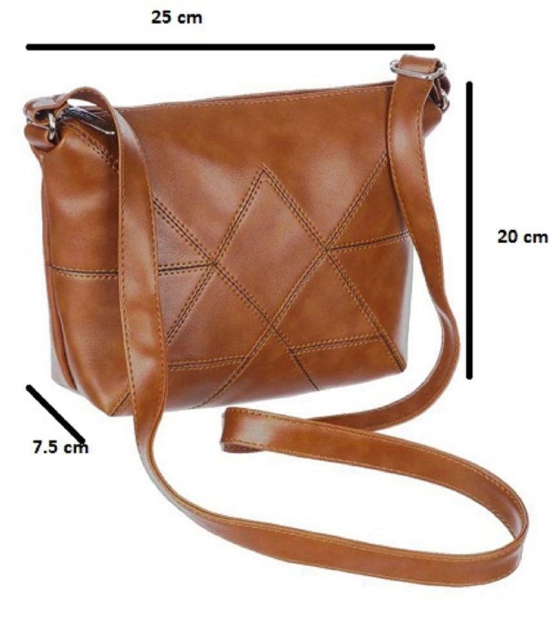 Leather Land - Tan PU Sling Bag - Tan