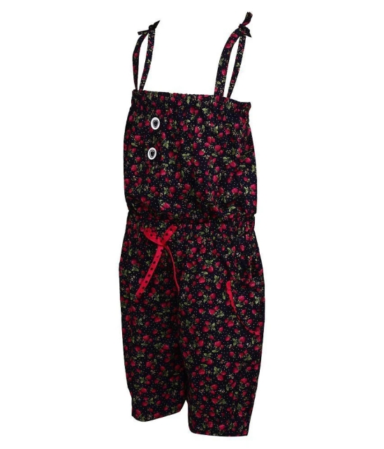 Arshia Fashions - Black Cotton Blend Girls Jumpsuit ( Pack of 1 ) - 6 Years