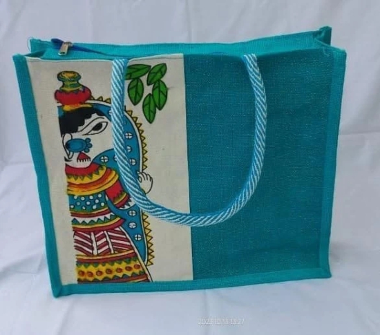 Shopping jute bag (Baby Blue Color)