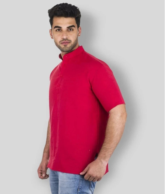 DESHBANDHU DBK - Red Cotton Mens Regular Kurta ( Pack of 1 ) - None