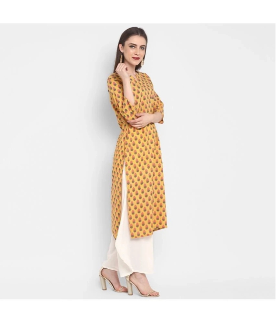 Antaran Cotton Printed Straight Womens Kurti - Yellow ( Pack of 1 ) - None