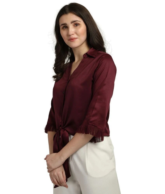 Smarty Pants Maroon Satin Shirt - Single - None