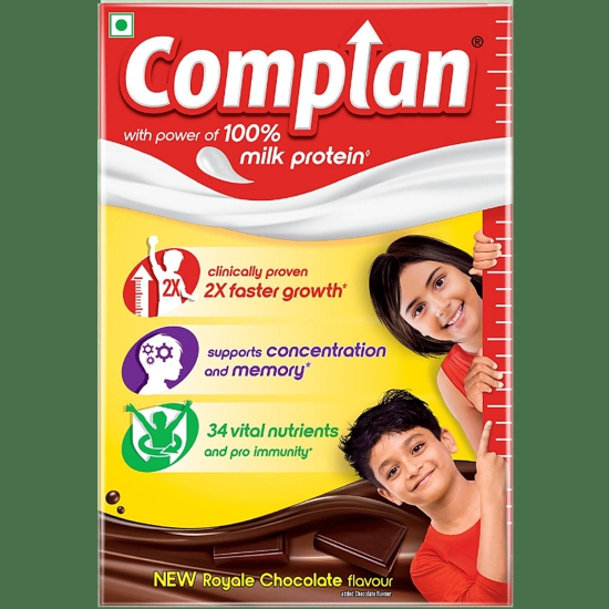 Complan Nutrition & Health Drink - Improves Concentration & Memory, Royale Chocolate Flavour, 500 G Carton