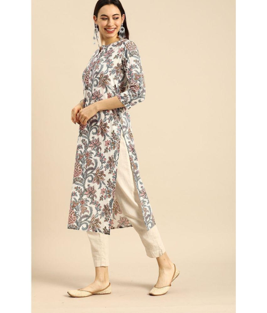 Rajnandini - White 100% Cotton Women's A-line Kurti ( Pack of 1 ) - None