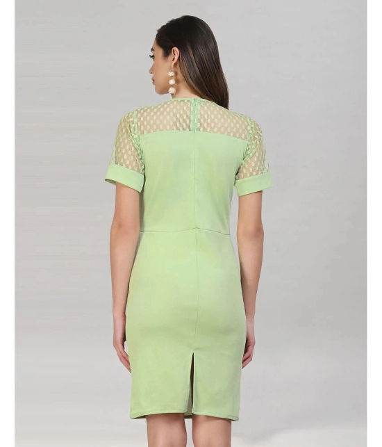 Selvia Lycra Solid Midi Womens Bodycon Dress - Lime Green ( Pack of 1 ) - None