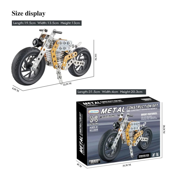 Metal DIY Bike Building Blocks for Kids (bike 162 pc of Bike Tool / 1 Set?