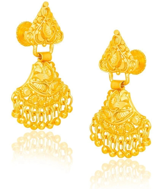 LUV FASHION Golden Drop Earrings ( Pack of 1 ) - Golden