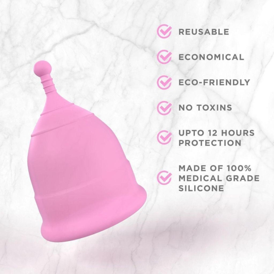 Pee Safe Menstrual Cups For Women | Medium Size With Pouch | Odour/Infection/Rash Free | Protects Upto 8-10 Hours | Made With Medical Grade Silicone