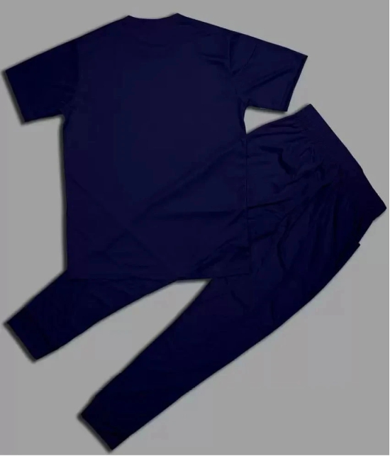 Chrome & Coral Navy Blue Polyester Relaxed Fit Mens Tracksuit ( Pack of 1 ) - None