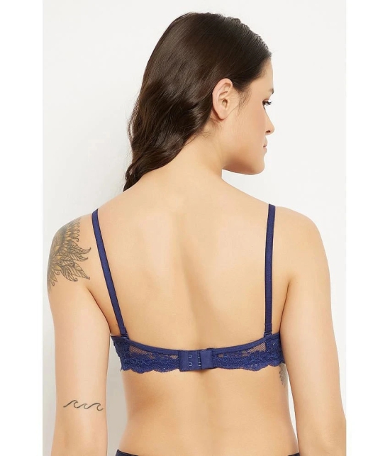 Clovia Blue Lace Heavily Padded Womens Convertable Bra ( Pack of 1 ) - None