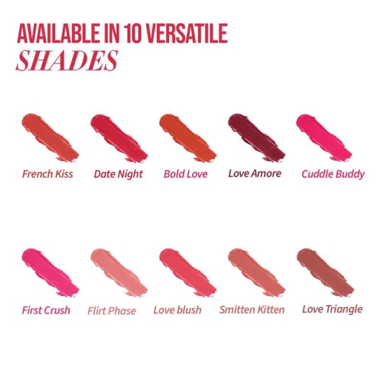 Treasure IT Suede Matte Lipstick - First Crush (Fuchsia Pink Shade) | Long Lasting, Non Drying Bullet Lipstick With Vitamin E, Cocoa Butter (4.2g)