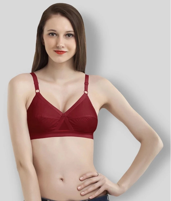 Madam - Maroon Cotton Non - Padded Womens Everyday Bra ( Pack of 1 ) - 48D