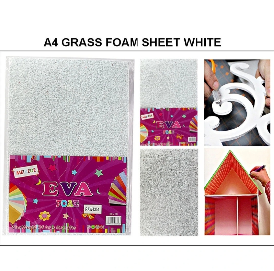 A4 Grass Foam Sheet White Raw4351