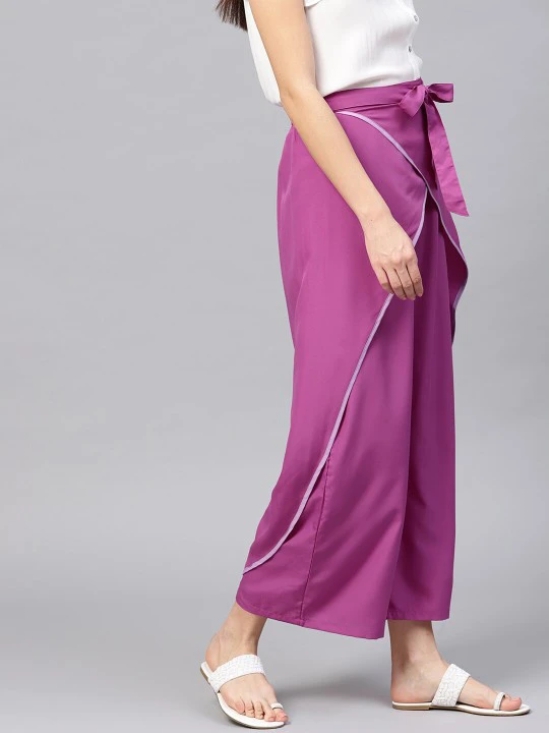 Women Purple Relaxed Loose Fit Trousers