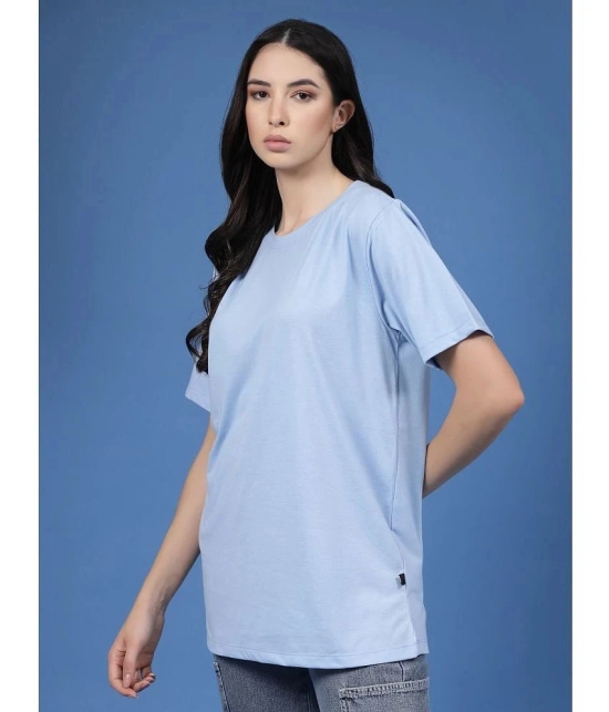 Rigo - Light Blue Cotton Loose Fit Womens T-Shirt ( Pack of 1 ) - None