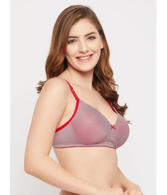 Clovia - Red Cotton Blend Lightly Padded Womens T-Shirt Bra ( Pack of 1 ) - None