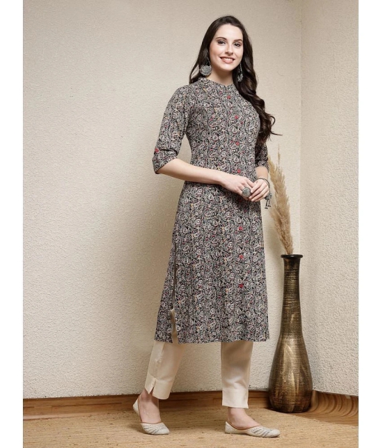 Stylum Cotton Printed A-Line Womens Kurti - Black ( Pack of 1 ) - None