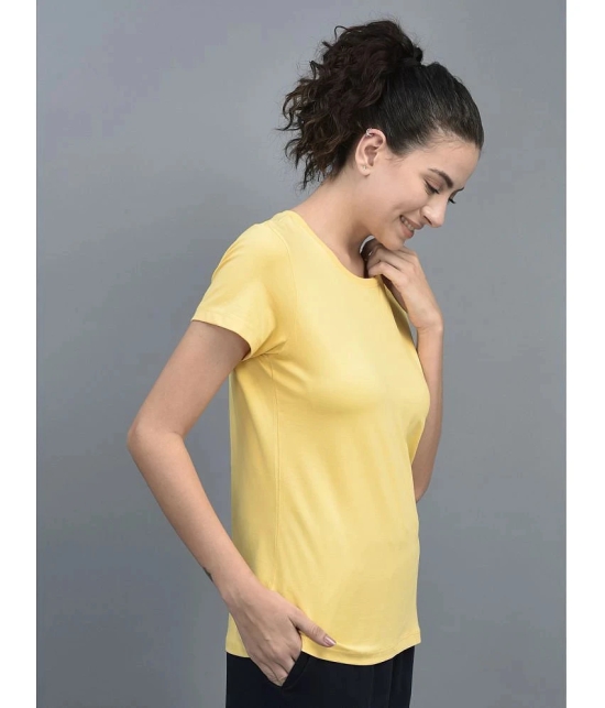 Dollar Yellow Cotton Blend Regular Fit Womens T-Shirt ( Pack of 1 ) - None