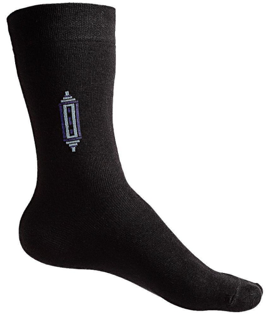 Texlon - Black Cotton Men's Mid Length Socks ( Pack of 5 ) - Black