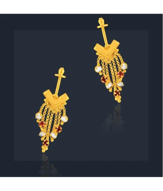 LUV FASHION Golden Jhumki Earrings ( Pack of 1 ) - Golden