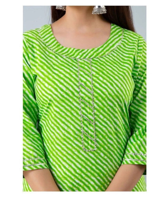 Lee Moda - Green Cotton Womens Straight Kurti ( Pack of 1 ) - S