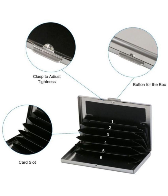 METAL CARD HOLDER WITH THE CAPACITY TO HOLD 10 CARDS (SILVER )