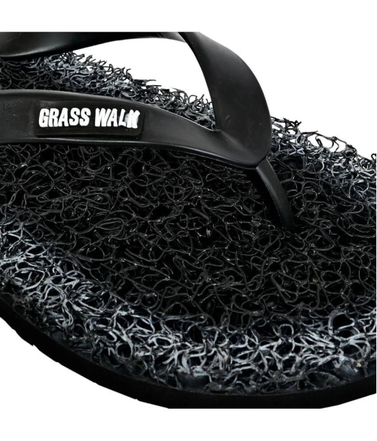 GRASS WALK - Black Mens Thong Flip Flop - None