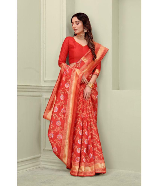 ofline selection - Red Silk Saree With Blouse Piece (Pack of 1) - Red