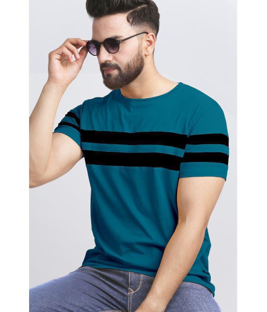 AUSK - Teal Cotton Blend Regular Fit Mens T-Shirt ( Pack of 2 ) - None