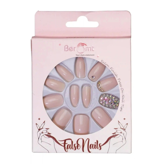 BRIDAL SINGLE STONE  NAILS (NAIL KIT INCLUDED)-Beige