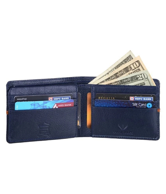 Walrus Leather Blue Casual Regular Wallet - Blue