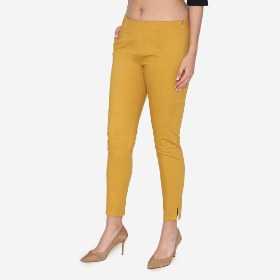 Women's Cotton Formal Trousers - Golden Golden 4XL