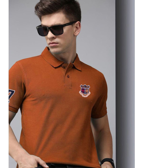 ADORATE - Rust Cotton Blend Regular Fit Men's Polo T Shirt ( Pack of 1 ) - None