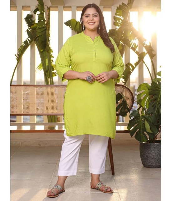 Juniper Rayon Solid Straight Womens Kurti - Green ( Pack of 1 ) - None