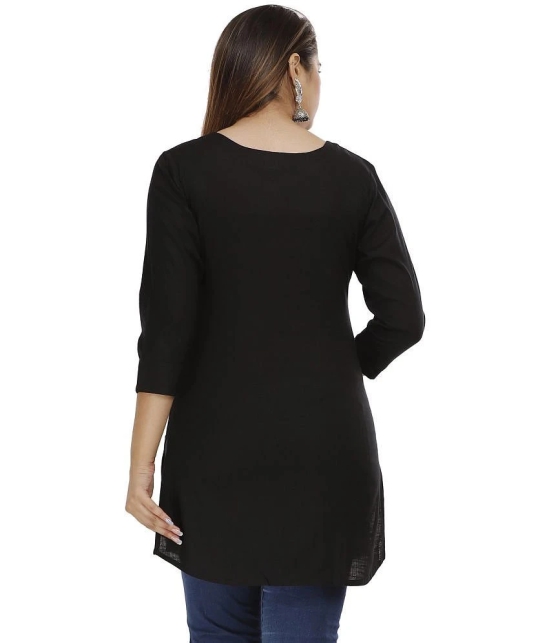 JC4U - Black Rayon Womens Straight Kurti ( Pack of 1 ) - None