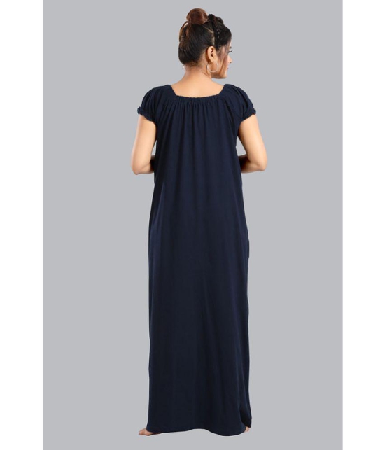 FOMTI Navy Cotton Nighty - Free Size