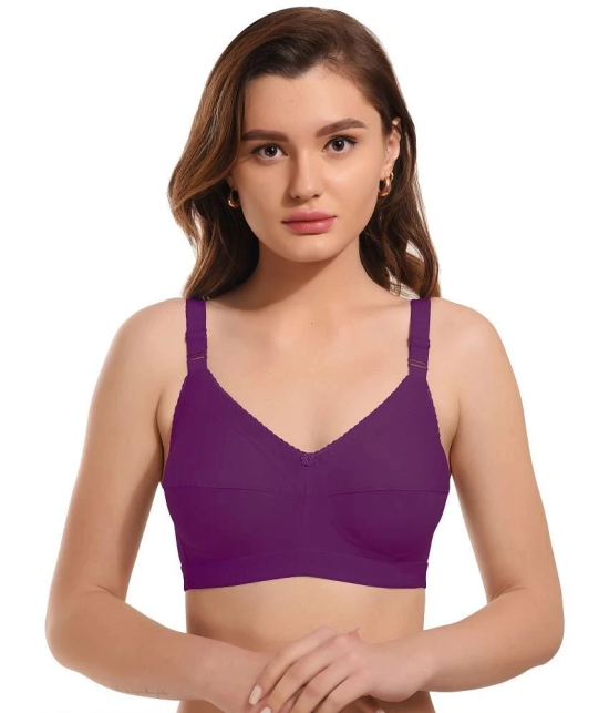 Elina Purple Cotton Non Padded Womens Minimizer Bra ( Pack of 1 ) - None