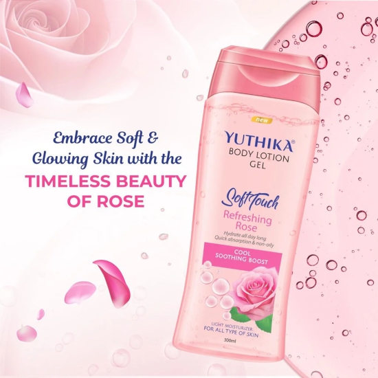 Yuthika Body Lotion Gel Refreshing Rose 100ml Pack of 3, Gel Body Lotion for Summer, Winter Rose Body Lotion Moisturizer