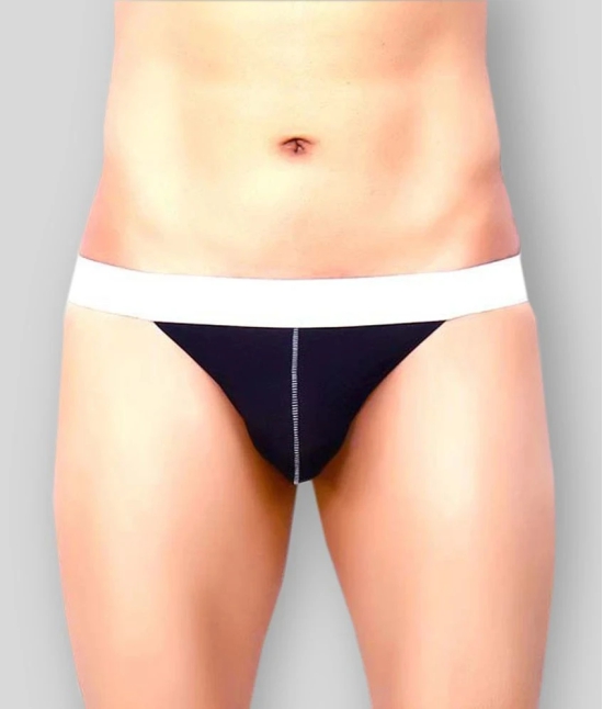 La Intimo - Black Cotton Blend Mens Thongs ( Pack of 1 ) - 90