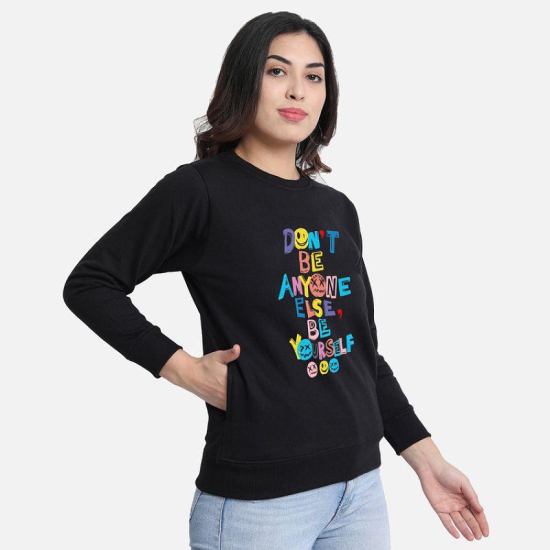 CHOZI Fleece Women''s Non Hooded Sweatshirt ( Black ) - None