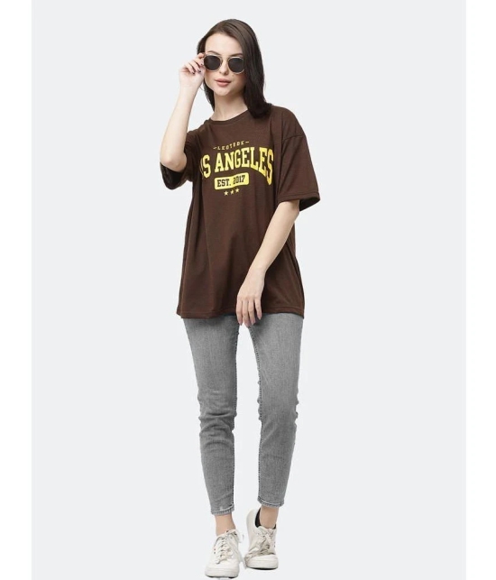 Leotude - Brown Cotton Blend Oversized Womens T-Shirt ( Pack of 1 ) - None