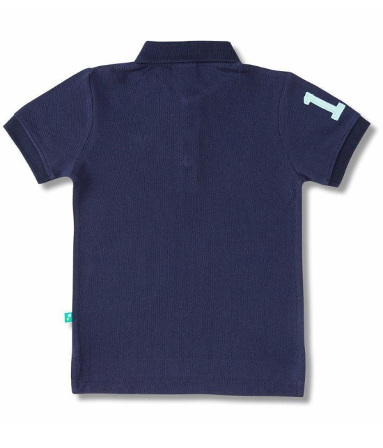 Juscubs - Navy Blue Cotton Blend Boy's Polo T-Shirt ( Pack of 1 ) - None