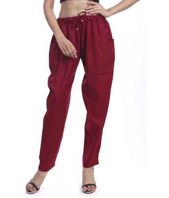 Lee Moda - Rayon Flared Maroon Women's Formal Pants ( Pack of 1 ) - None