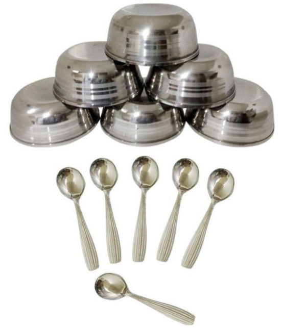 Dynore 12 Pcs Stainless Steel Soup Bowl 220 mL - Steel