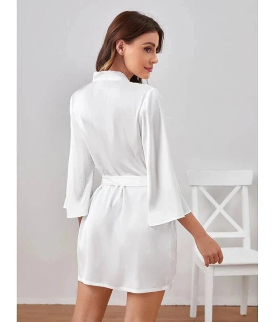 Celosia Satin Robes - White Single - Free Size