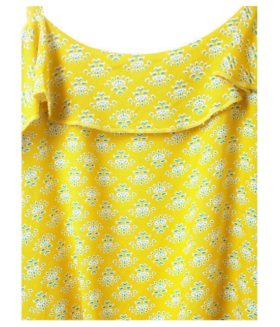 Cub McPaws Girls Casual Rayon Top (Yellow, Pack of 1) - None