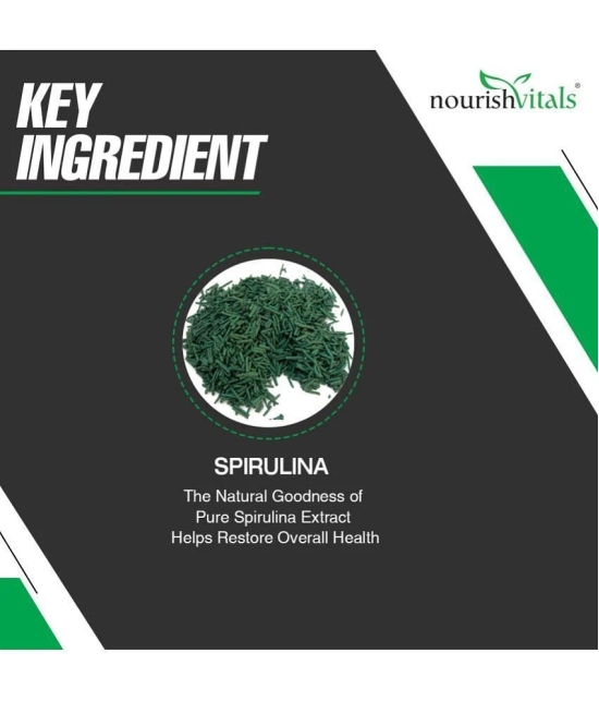 NourishVitals Spirulina Pure Herbs, 500 mg Spirulina Extract, Naturally Vitamins Rich, 60 Veg Capsules (Pack Of 3)