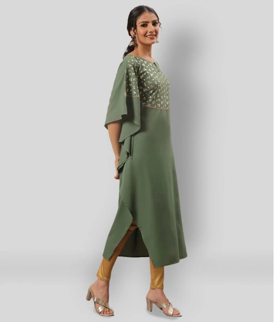 Janasya - Green Crepe Womens Kaftan Kurti ( Pack of 1 ) - L