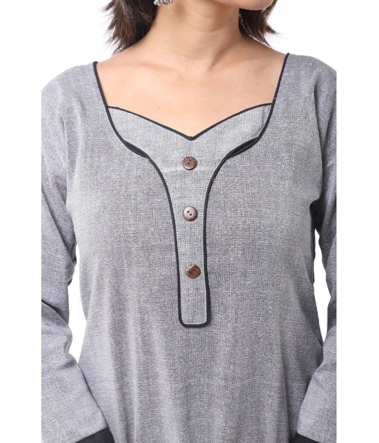 DESHBANDHU DBK - Grey Cotton Womens Straight Kurti - None