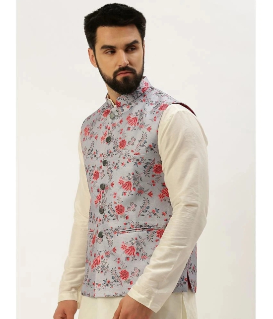 Showoff - Grey Cotton Blend Mens Nehru Jacket ( Pack of 1 ) - None